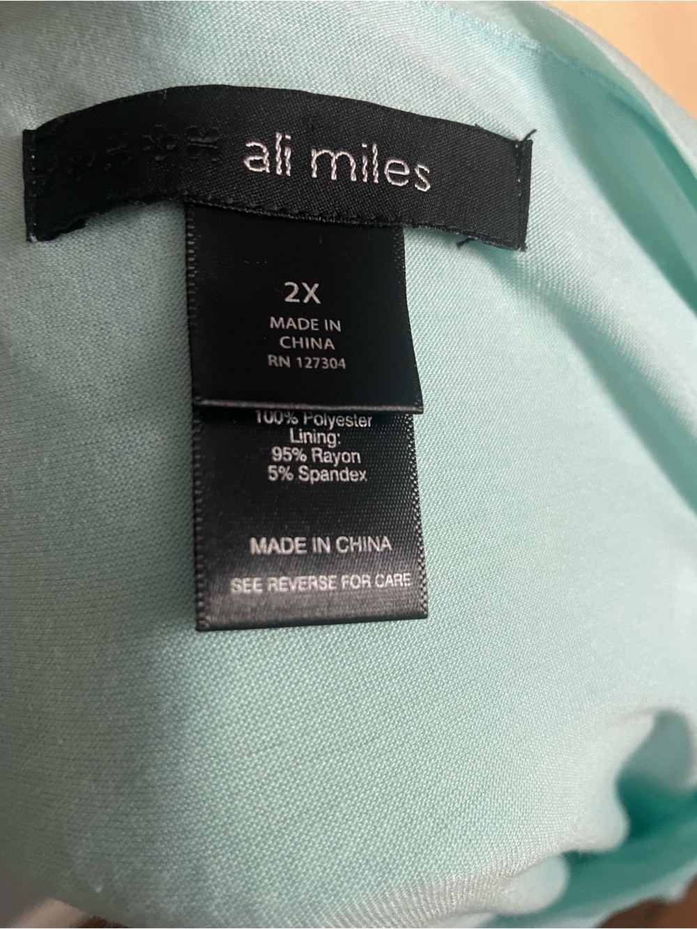 Ali Miles Seafoam Green Embroidered Layered Tunic Top 2X - Picture 6 of 7
